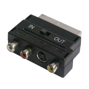 SCART ADAPTER SCART DUGÓ/3XRCA ALJ/1XS-VHS-ALJ KAPCSOLÓVAL ew01664
