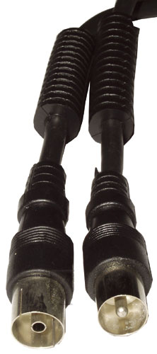 ANTENNAKÁBEL 1,5M FEKETE + SZŰRŐ, EGYENES DUGÓ/ALJ ew01975