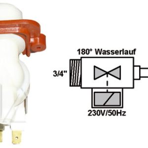 Mosógép alkatrész ELEKTROMOS SZELEP, mágnesszelep ew02577