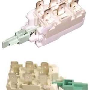 Mosógép alkatrész Nyomógombos FŐKAPCSOLÓ (6 ÉRINTKEZŐS) Whirlpool AWM, AWG mosógéphez ew03612