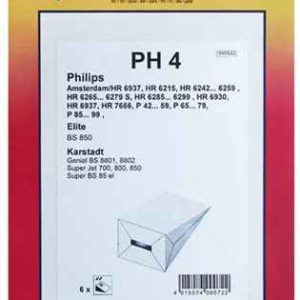 Porszívó alkatrész, papír Porzsák, PH4 6db, Philips Amsterdam ew03974