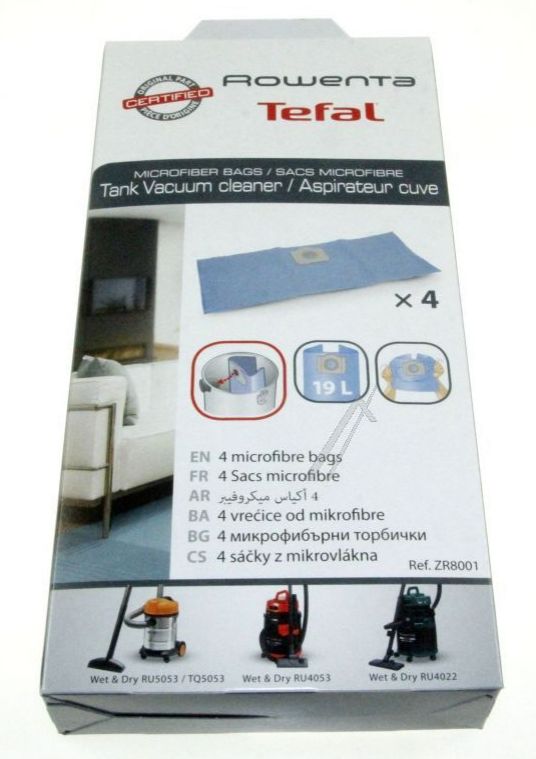 Porszívó alkatrész, ZR81 porzsák 4db, Rowenta RU sorozatú porszívóhoz ew04011