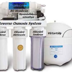 Reverz ozmózis víztisztító , Nyomásfokozó szivattyúval ingyenes szállítással ew04070