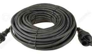 Lengőcsatlakozó 220V-os masszív ipari minőségű fekete gumikábellel ew04693