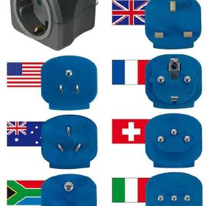 Hálózati csatlakozó készlet külföldi utazáshoz Magyar (Euro) földelt aljzattal ew04840