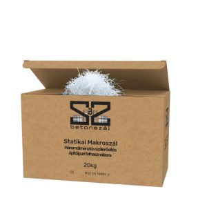 Fiber szál, beton erősítő szál. 20 kg/doboz. Statikai makrószál (42-45 mm) - adalék betonoz?