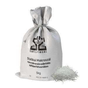 Fiber szál, beton erősítő szál. 5 kg/zsák. Statikai makrószál (42-45 mm) - adalék betonozá