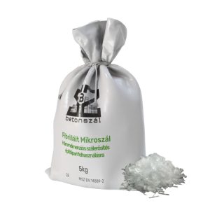 Fibrillált műanyag szál betonba. 5 kg/zsák. Fibrillált mikroszál (25 mm) - A beton tulajdonsá
