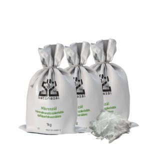 Polipropilén mikroszál betonhoz, beton adalékszál. 1 kg/csomag. Beton mikroszál (25 mm) - a rep