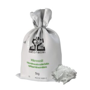 Polipropilén mikroszál betonhoz, beton adalékszál. 5 kg/zsák. Beton mikroszál (25 mm) - a repe