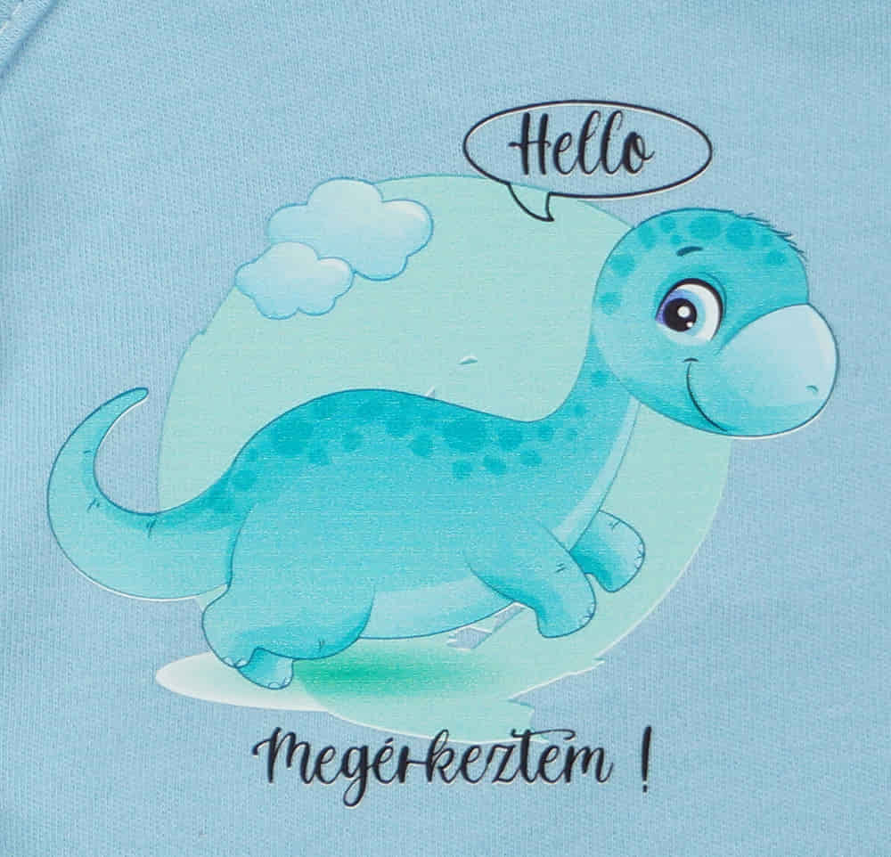 Elöl patentos hosszú ujjú baba body "Hello megérkeztem" mintával - Image 2