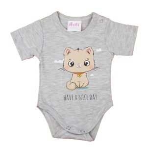 Rövid ujjú baba body cuki Cica mintával