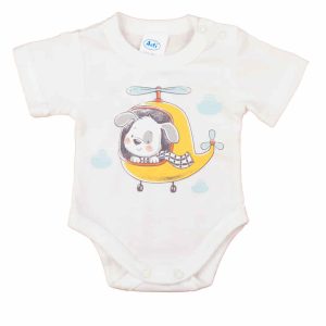 Rövid ujjú baba body cuki Helikopteres mintával