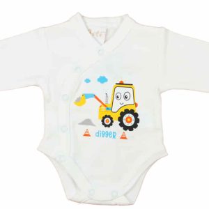 Elöl patentos hosszú ujjú baba body Markoló mintával