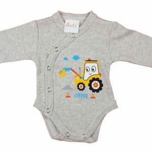 Elöl patentos hosszú ujjú baba body Markoló mintával