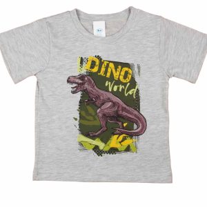 Rövid ujjú fiú póló dinoszauruszos mintával