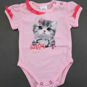 Fodros rövid ujjú baba body cuki Cicás mintával