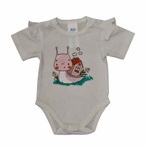Rövid fodros ujjú baba body cuki Csigás mintával