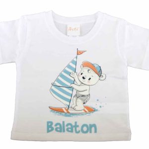 Rövid ujjú Balatonos vitorlás maci póló