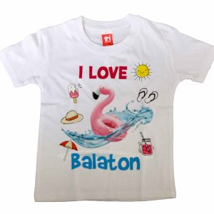 Rövid ujjú Balatonos póló Flamingóval