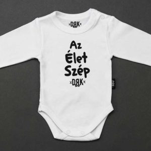 Dorko DRK "Az Élet Szép" mintával nyomott hosszú ujjú baba body