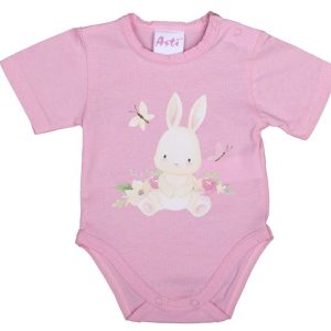 Rövid ujjú baba body cuki Nyuszi mintával