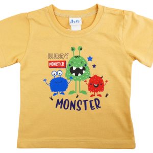 Rövid ujjú fiú póló monster mintával