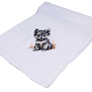 Textil tetra kifogó-törölköző farkas mintával 140x140cm