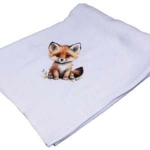 Textil tetra kifogó-törölköző kisróka mintával 140x140cm