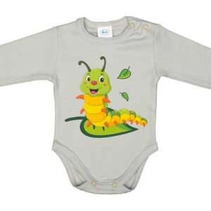Hosszú ujjú baba body Hernyó mintával