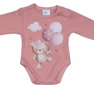Hosszú ujjú baba body Macis mintával