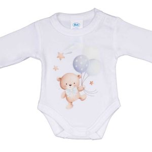 Hosszú ujjú baba body Macis mintával