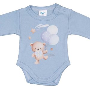 Hosszú ujjú baba body Macis mintával