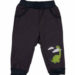 Vízlepergetős softshell kisfiú nadrág Dínó mintáva