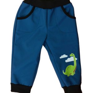 Vízlepergetős softshell kisfiú nadrág Dínó mintáva