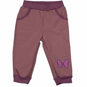 Vízlepergetős softshell kislány nadrág masnis mintáva
