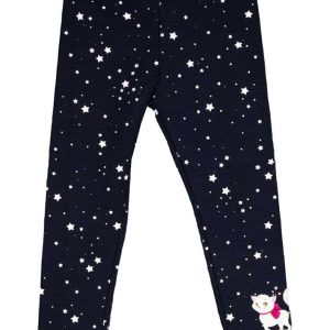 Belül enyhén bolyhos kislány leggings cica mintával