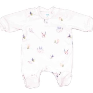 Hosszú ujjú plüss baba rugdalozó jegesmedvés mintával