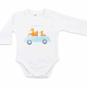 Hosszú ujjú baba body - Autós mintával