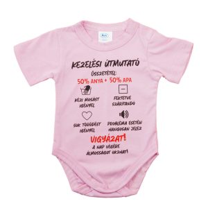 Feliratos rövid ujjú baba body