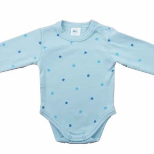 Hosszú ujjú baba body Csillagos mintával
