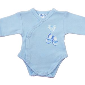 Elöl patentos hosszú ujjú baba body – Kis cipő mintával