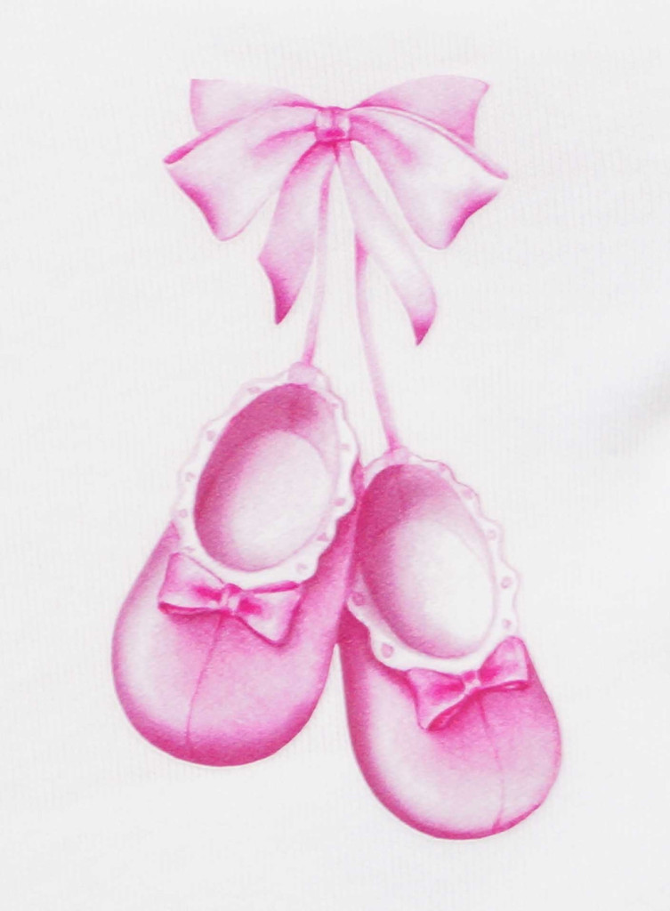 Elöl patentos hosszú ujjú baba body – Kis cipő mintával - Image 2