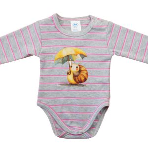 Hosszú ujjú baba body - csiga mintával