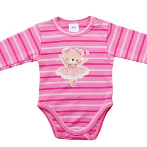 Hosszú ujjú baba body - Balerina mintával