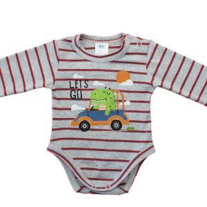 Hosszú ujjú baba body - Dinó mintával