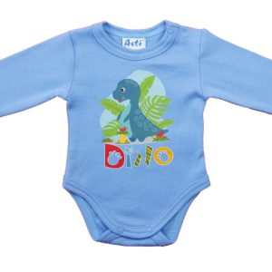 Hosszú ujjú baba body - Dinó mintával