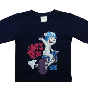 Hosszú ujjú fiú póló - maci mintával