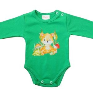 Hosszú ujjú baba body - Állatos mintával