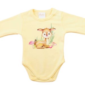 Hosszú ujjú baba body - Állatos mintával
